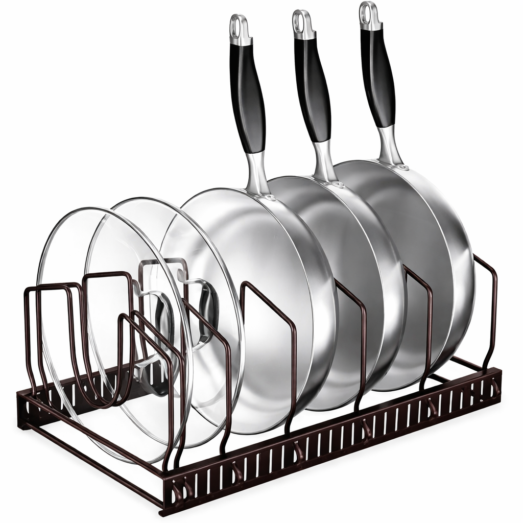 Novaelio – Range Couvercles & Poêles Réglable 7 Compartiments